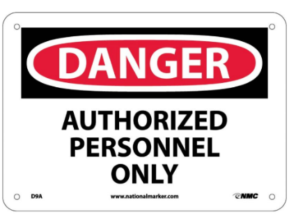 Picture of DANGER AUTHORIZED PERSONNEL ONLY SIGN  (Sold individually)
