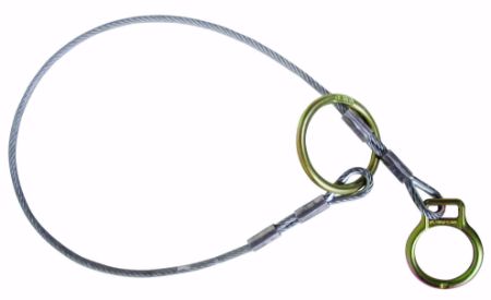 Picture of Cable Pass-through Sling Anchor; 2 O-rings; 1/4" Vinyl Coated Galvanized Cable.  6'