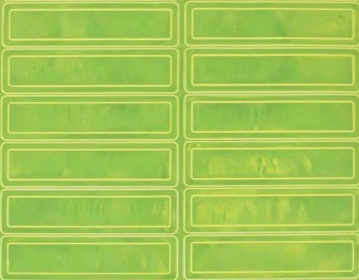Picture of 1 x 4 Inch, Fluorescent Lime, Prismatic Reflective Stickers (16 per Sheet)