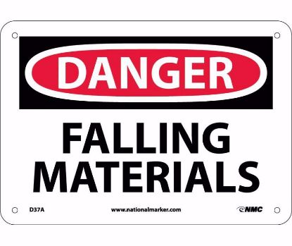 Picture of 7x10 DANGER FALLING MATERIALS Adhesive Vinyl Sign, Each