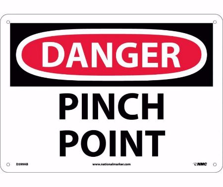 Picture of 10x14 DANGER PINCH POINT Aluminum Sign, Each