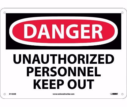 Picture of 10 x 14 DANGER UNAUTHORIZED PERSONNEL KEEP OUT Aluminum Sign