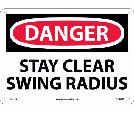 Picture of 10 x 14 STAY CLEAR Aluminum Sign