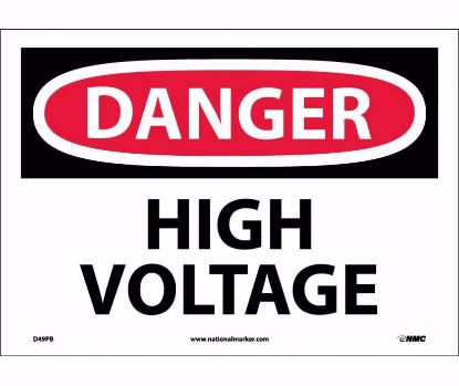 Picture of DANGER HIGH VOLTAGE Vinyl Sign, 10" X 14", per EACH