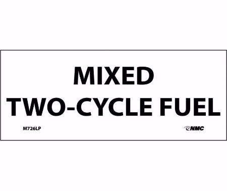 Picture of 5" x  2" MIXED TWO-CYCLE FUEL Vinyl Sign, PER EACH