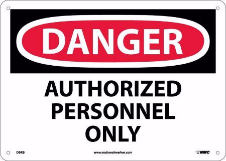 Picture of DANGER AUTHORIZED PERSONNEL ONLY SIGN, 7" X  10" adhesive vinyl, per EACH