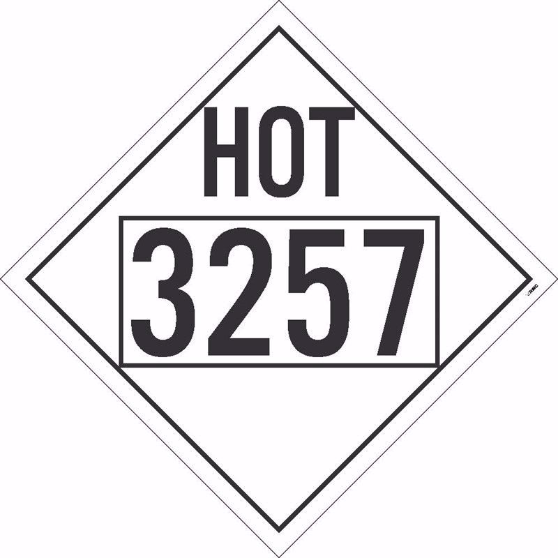 Picture of HOT 3257 MISC DOT PLACARD SIGN, 10.75" X 10.75", adhesive backed vinyl, each