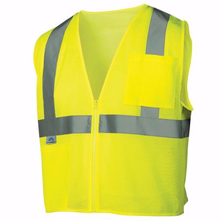 Picture of ROYAL OAK LOGO  Class 2 Mesh Hi-Vis Lime Safety Vest, PER EACH, CHOOSE SIZE