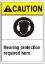 Picture of HEARING PROTECTION REQUIRED HERE. EAR PROTECTION PICTO – CAUTION SIGN, PER EACH