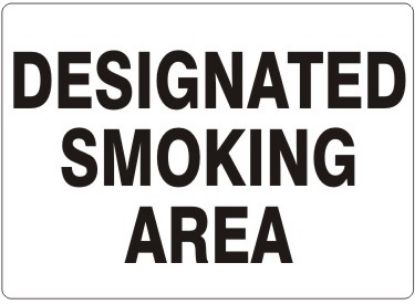 Picture of DESIGNATED SMOKING AREA sign, Aluminum, 7" X 10", PER EACH