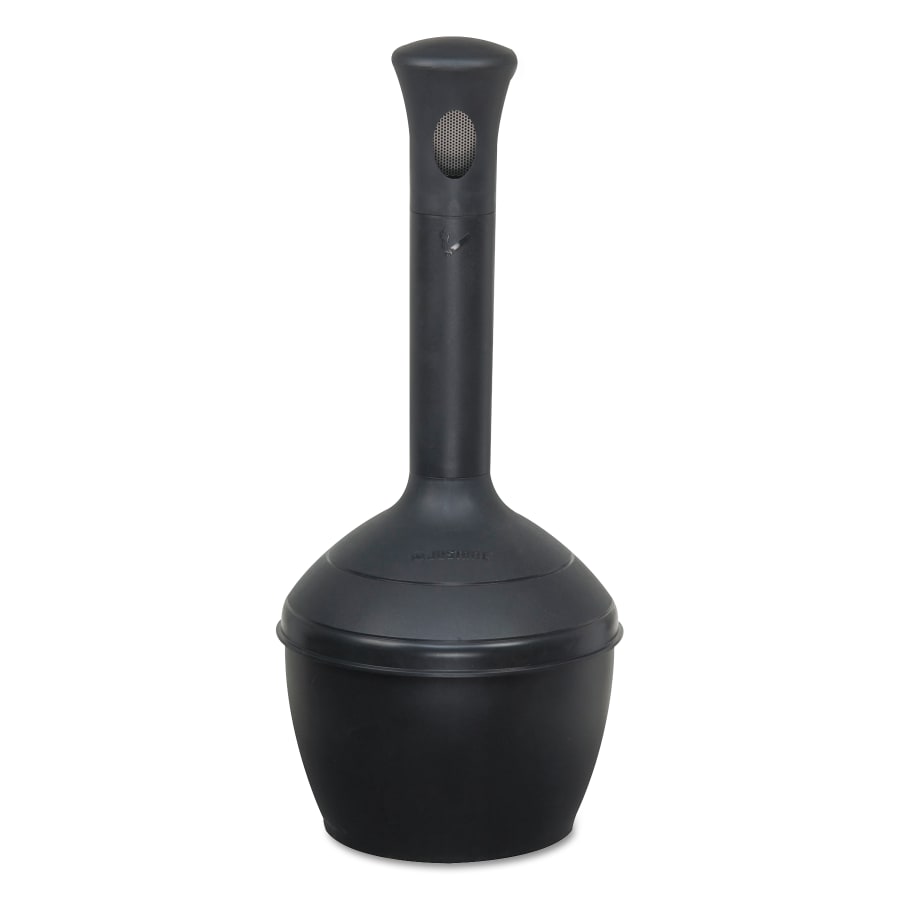 Picture of  Elite™ Smokers Cease-Fire® Butt Receptacle, 4 gal, 12 in dia, 18 in H, Polyethylene, Jet Black, PER EACH