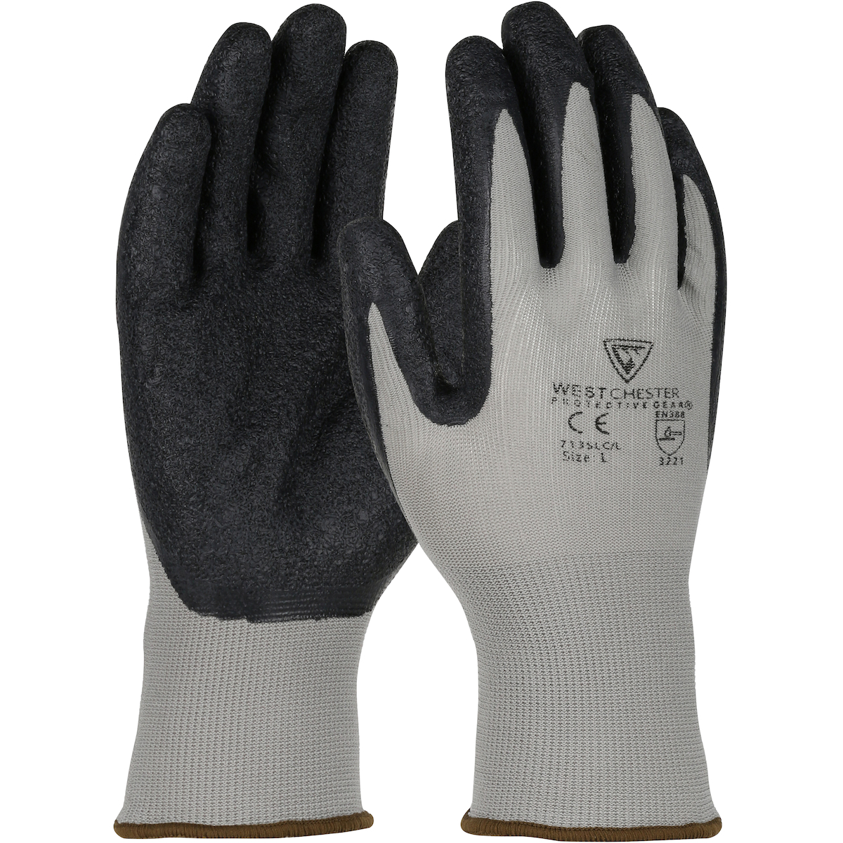 Picture of Seamless Knit Nylon Glove with Latex Coated Crinkle Grip on Palm & Fingers, PER DZ