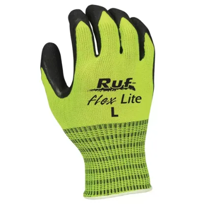 Picture of Ruf-flex® Lite Hi-Vis Rubber Palm Coated String Knit Gloves. PER DZ
