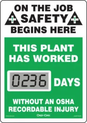 Picture of Mini Digi-Day® Electronic Scoreboards: This Plant Has Worked _ Days Without an OSHA Recordable Accident