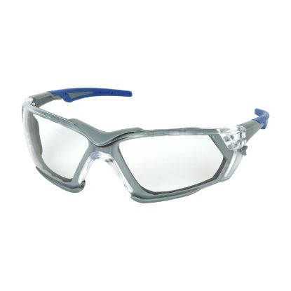 Picture of Fortify™ Rimless Safety Glasses with Gray Frame, Clear Lens, Foam Padding and Anti-Scratch / Anti-Fog Coating, PER DZ