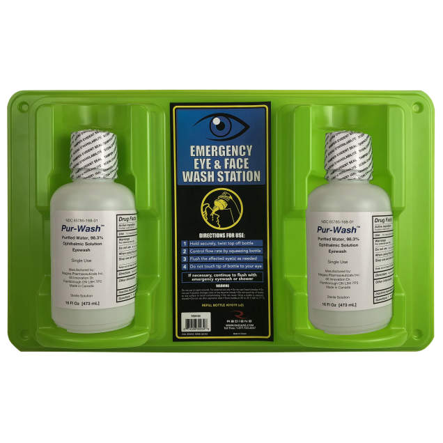 Picture of Wall mounted personal eyewash, (2) 16 oz bottles, each