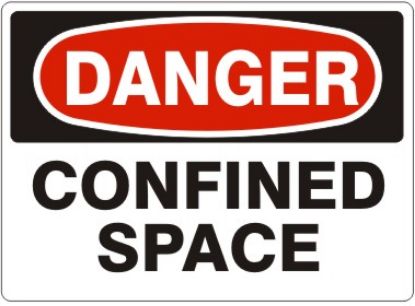 Picture of CONFINED SPACE – DANGER SIGN. Adhesive vinyl, 10" X 14"