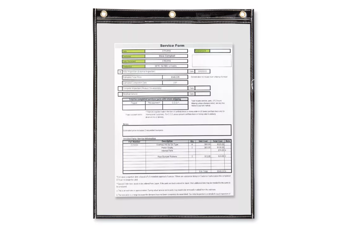 Picture of LO/TO procedure holder, 11" X 14", 50/carton, per carton