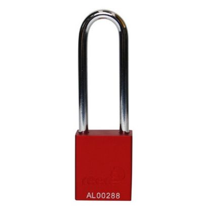 Picture of 1 1/2" Aluminum Safety Padlock, 3" Steel Shackle, Keyed to Differ, RED, PER EACH