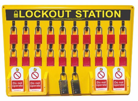 Picture of 20 Padlock Lockout Station with contents