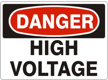 Picture of DANGER HIGH VOLTAGE Vinyl Sign, 10" X 14", PER EACH