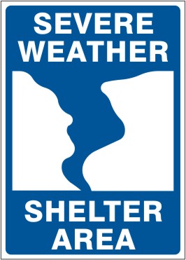 Picture of Severe Weather Safety Sign, 10" X 7", adhesive vinyl, PER EACH