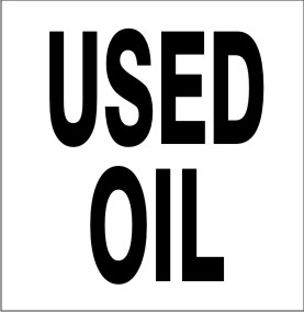 Picture of USED OIL adhesive vinyl sign, 6" X 6", per each