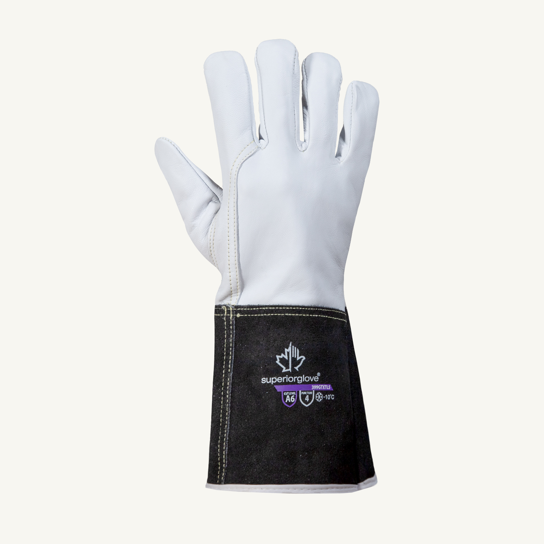 Picture of Metal Banding Leather A6 cut glove with gauntlet cuff, SIZE SMALL, PER PAIR