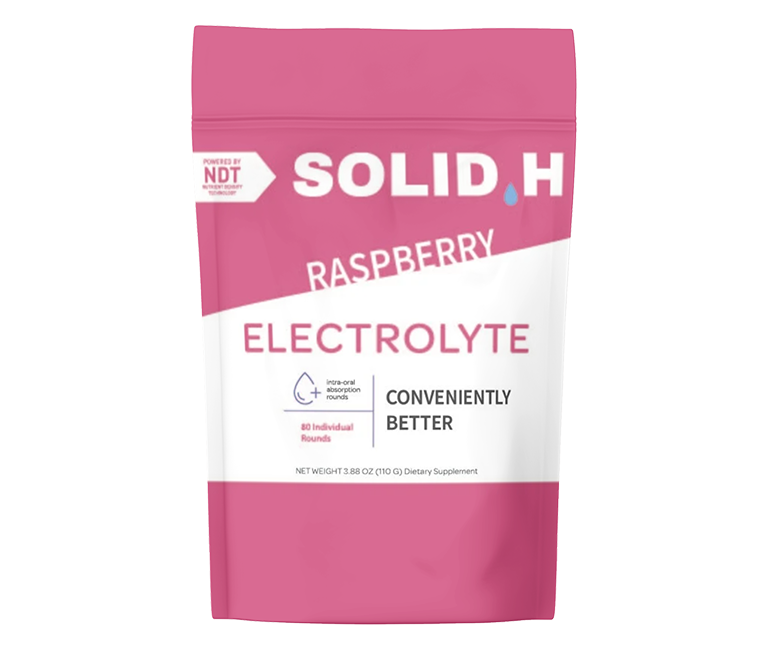 Picture of Solid.H Electrolyte Tablets, Raspberry, Low Calorie, 80 Bag, PER BAG