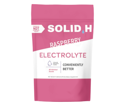 Picture of Solid.H Electrolyte Tablets, Raspberry, Low Calorie, 80 Bag, PER BAG